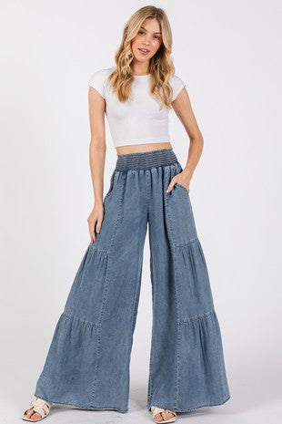 Tiered Wide Leg Pants