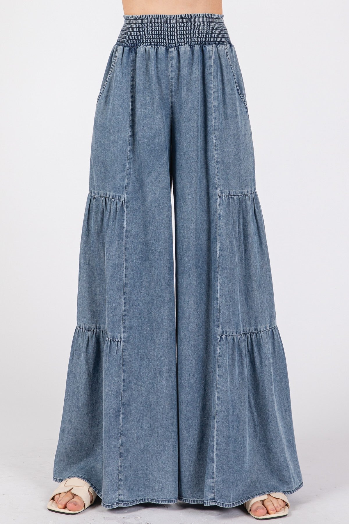 Tiered Wide Leg Pants