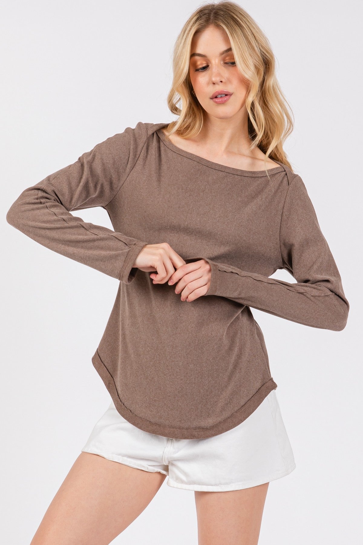 Corduroy Brush Ribbed Top