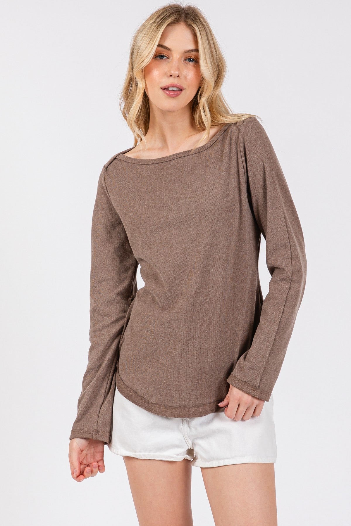 Corduroy Brush Ribbed Top