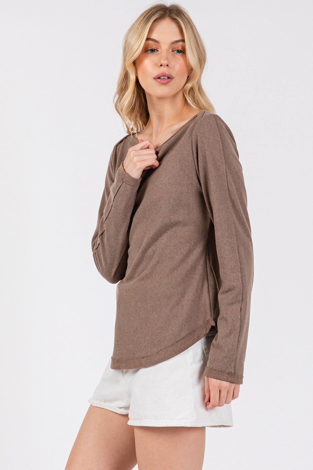 Corduroy Brush Ribbed Top