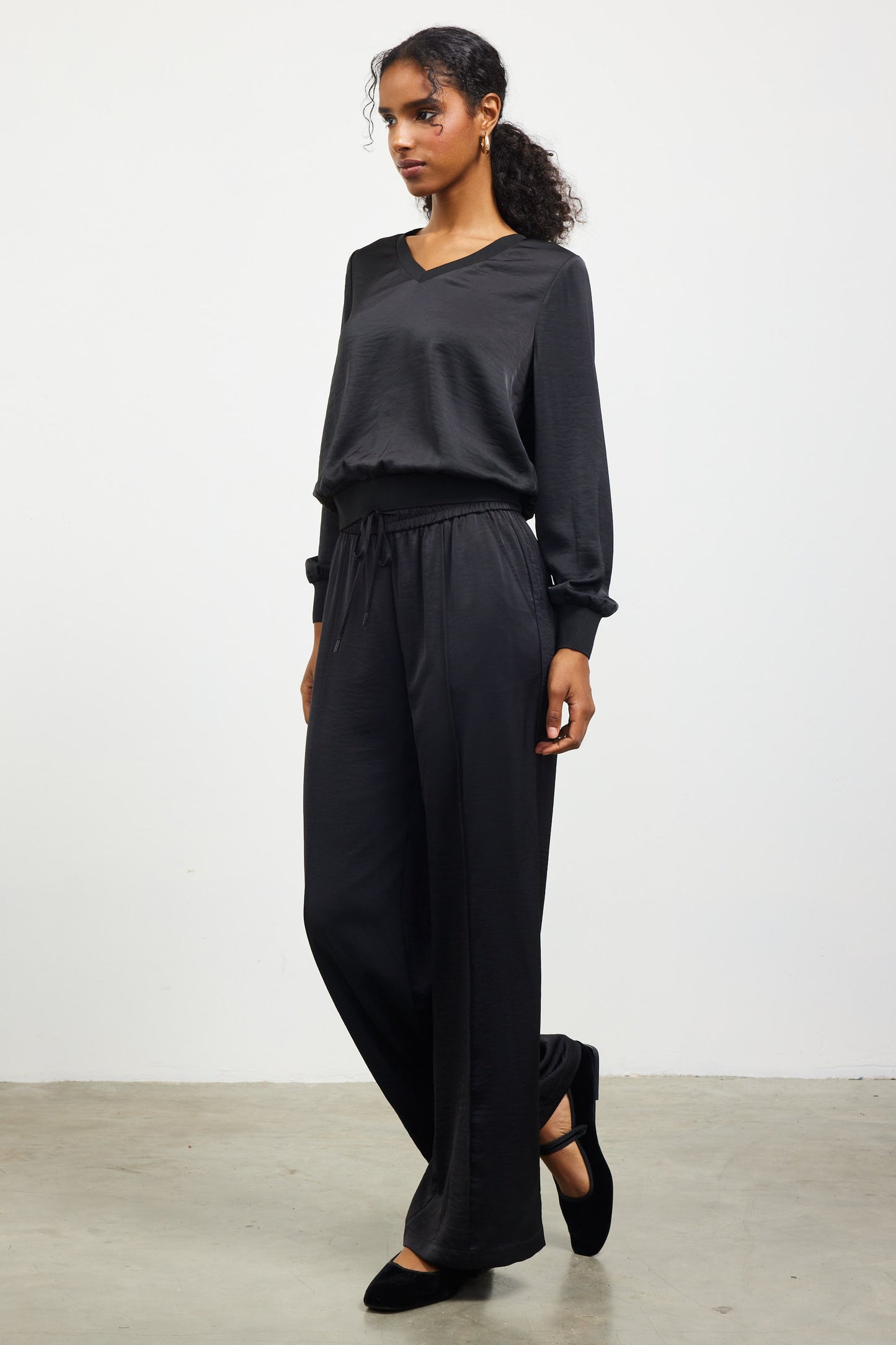 Elastic Waisted Wide Pants