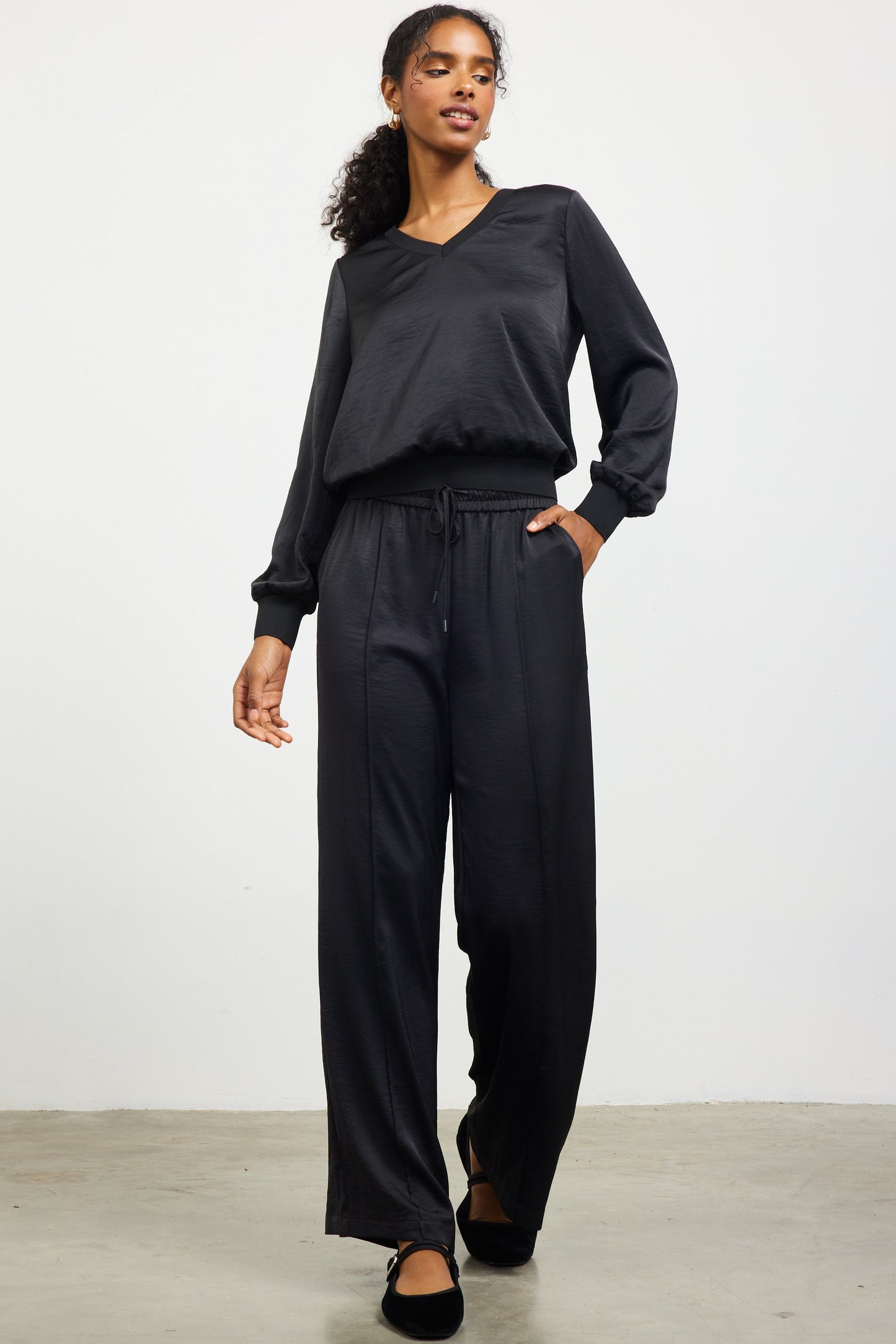 Elastic Waisted Wide Pants