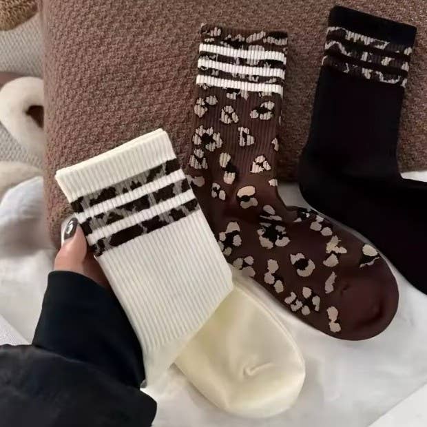 Animal Leopard Crew Socks