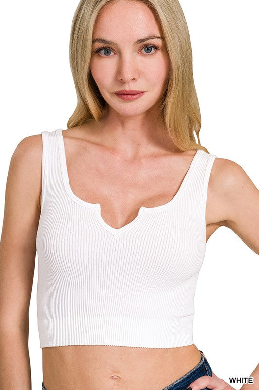 Split Neck Tank Top