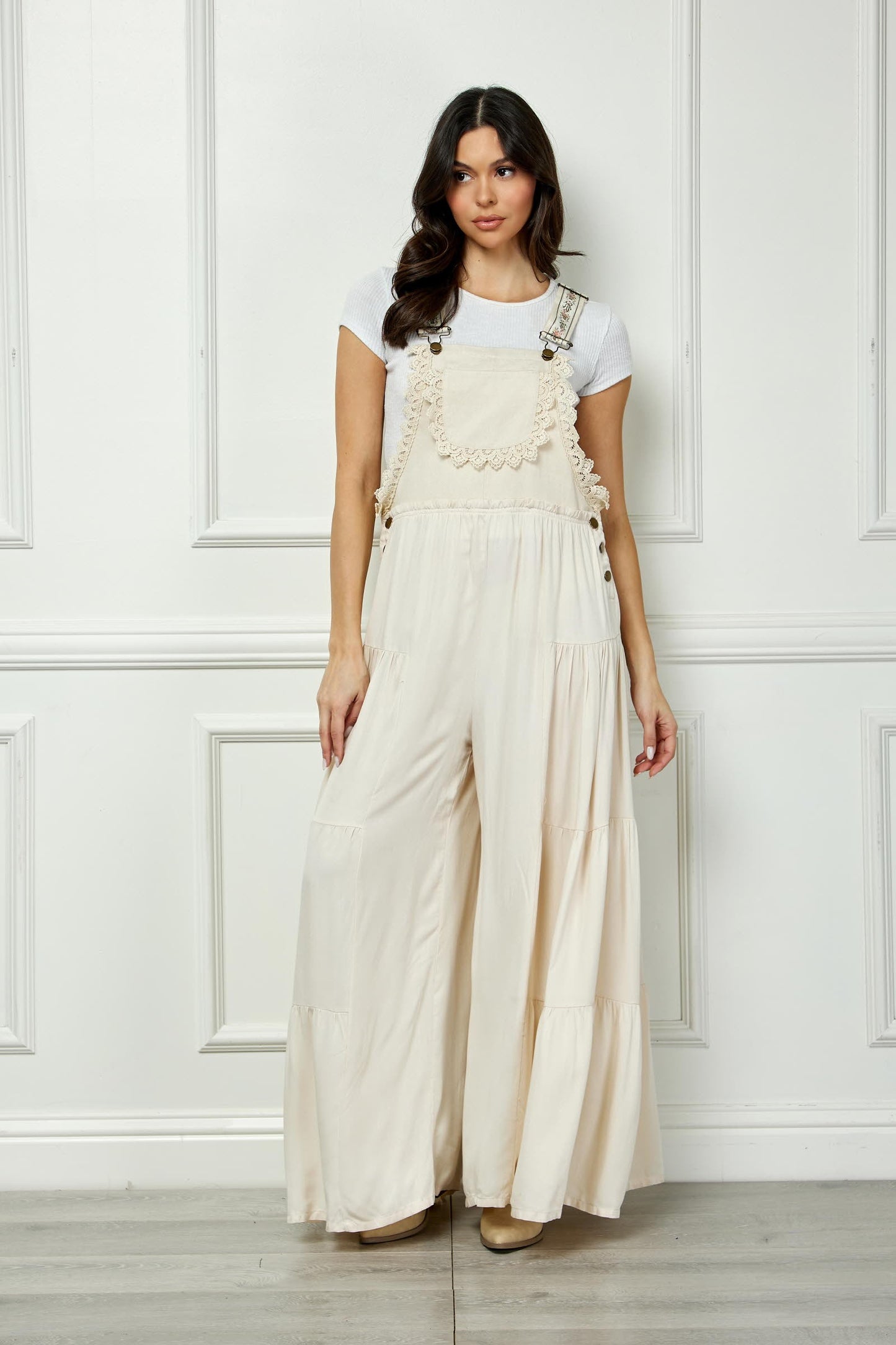 Boho Tiered Woven Overalls