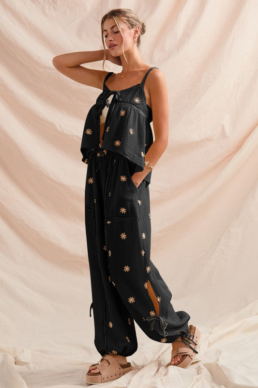 Floral Gauze Pant Set