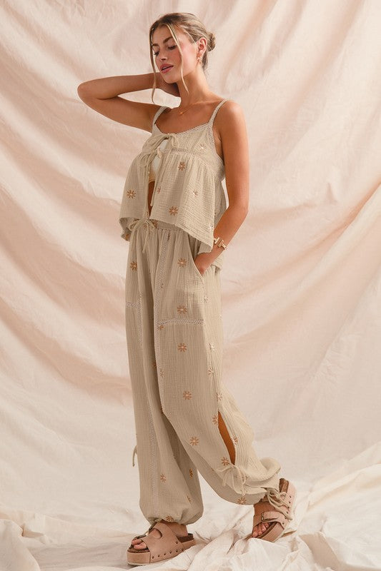 Floral Gauze Pant Set