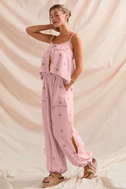 Floral Gauze Pant Set
