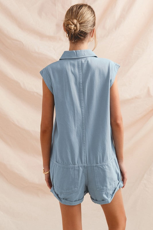Denim Front Romper