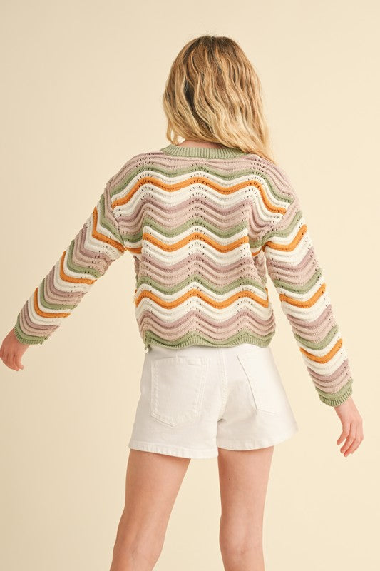 Wavy Rib Knit Top