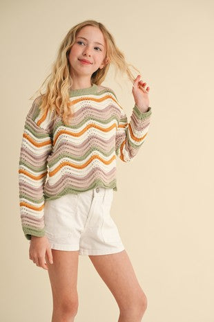 Wavy Rib Knit Top