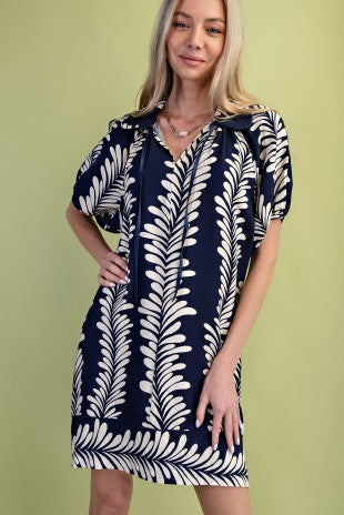 Sleeved Printed Dress