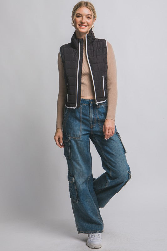 Contrast Packable Vest