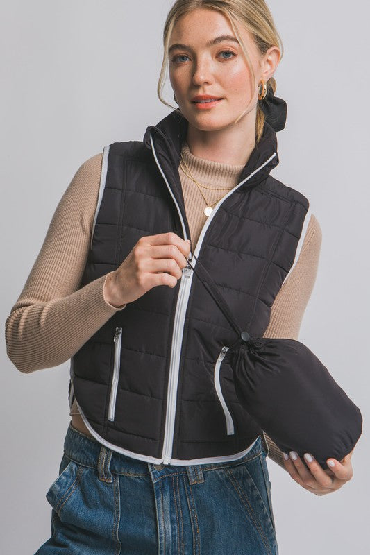 Contrast Packable Vest