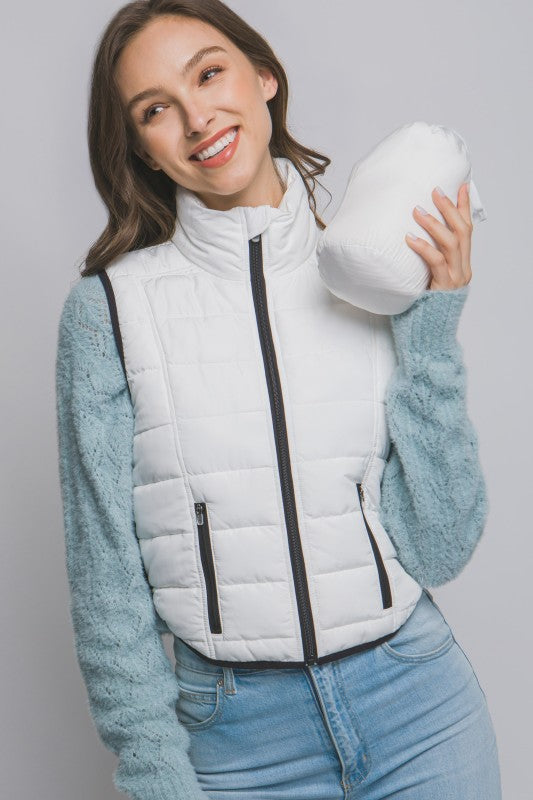 Contrast Packable Vest