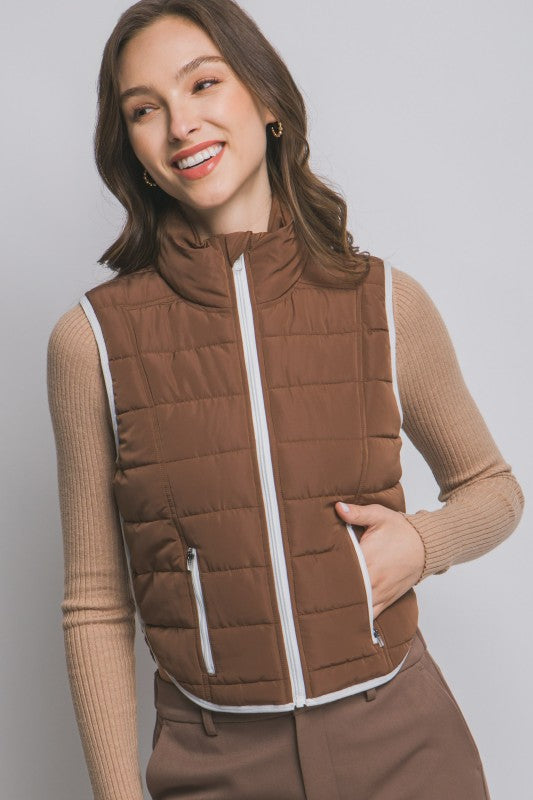 Contrast Packable Vest