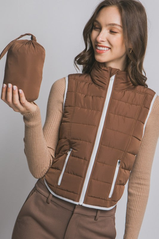 Contrast Packable Vest
