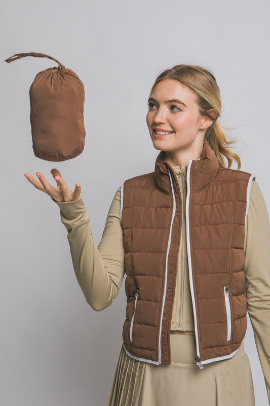 Contrast Packable Vest
