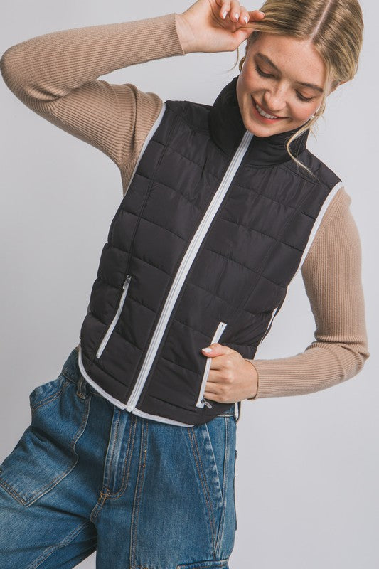 Contrast Packable Vest