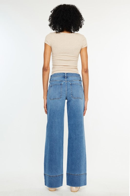Mid Rise Wide Jeans