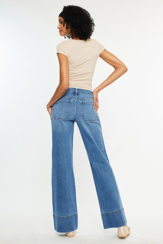 Mid Rise Wide Jeans
