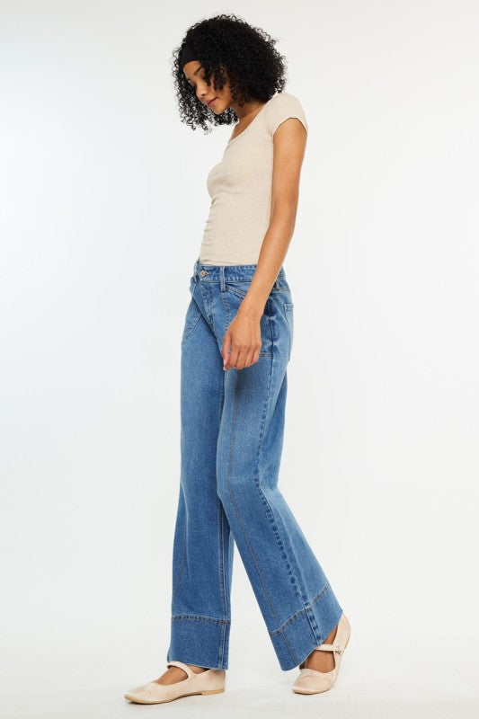 Mid Rise Wide Jeans