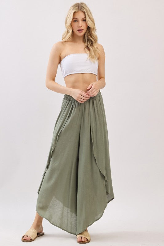 Overlap Wide Leg Pants