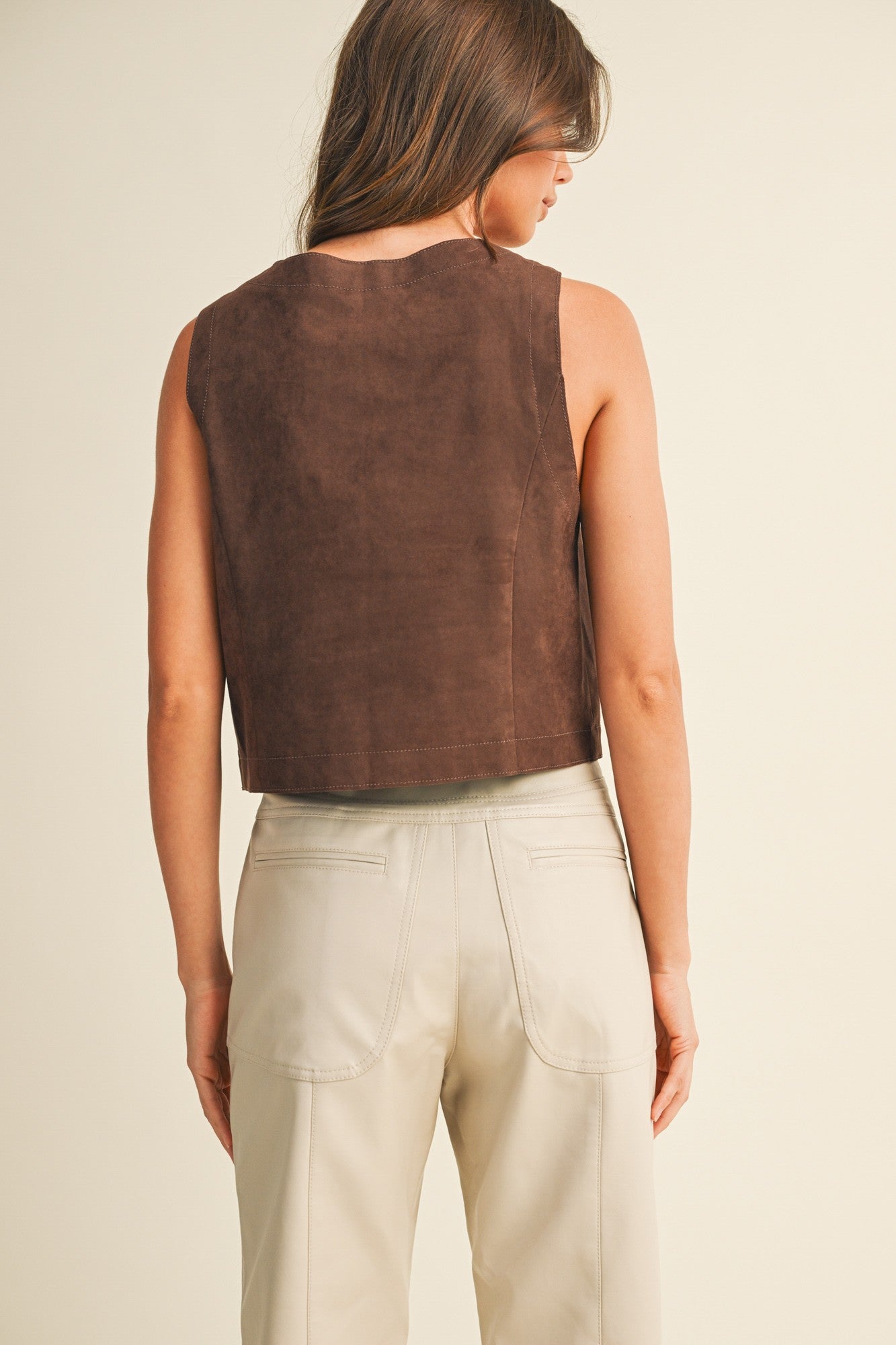 Button Down Suede Vest