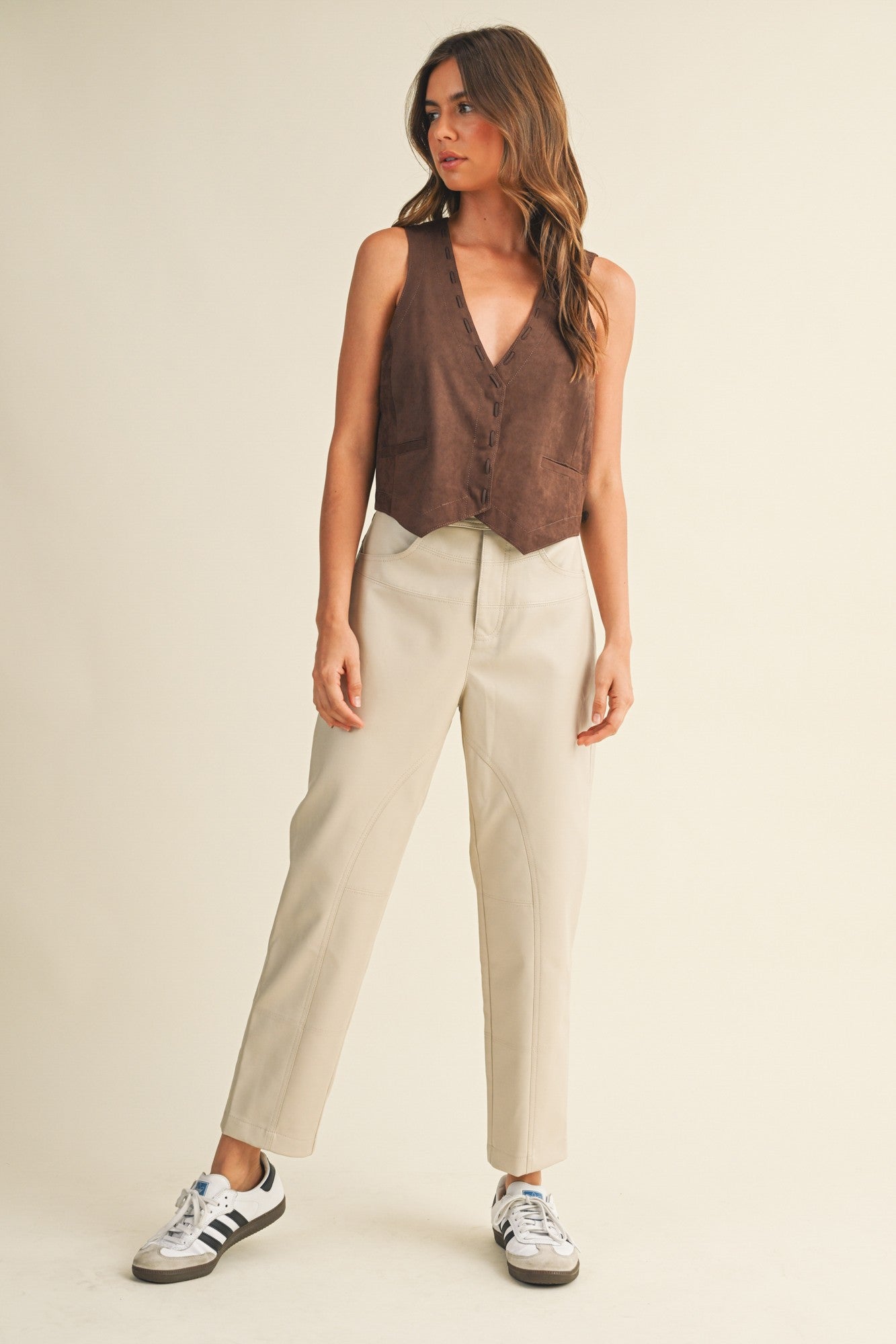 Button Down Suede Vest