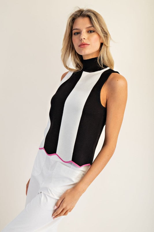 Striped Scallop Sweater