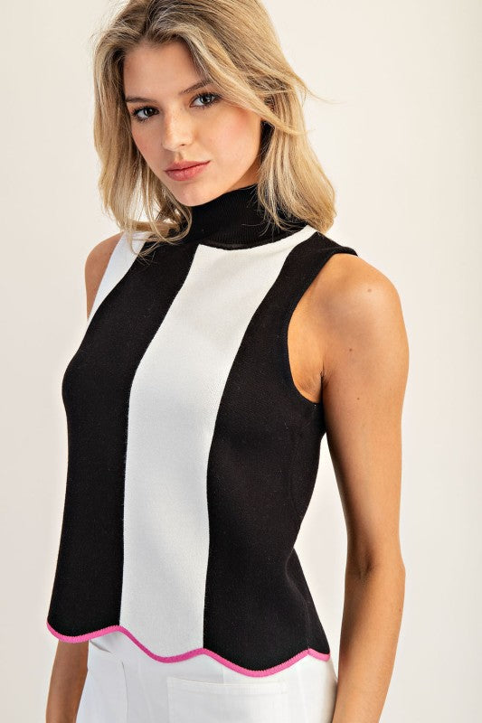 Striped Scallop Sweater