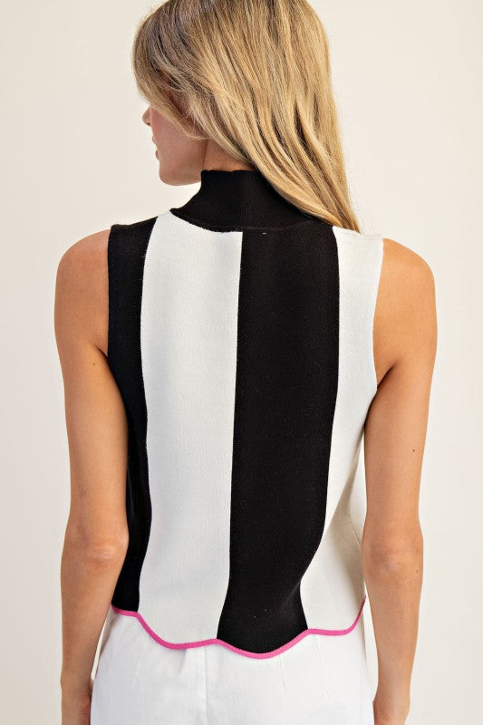 Striped Scallop Sweater