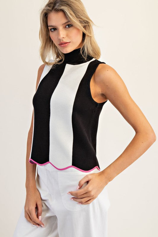 Striped Scallop Sweater