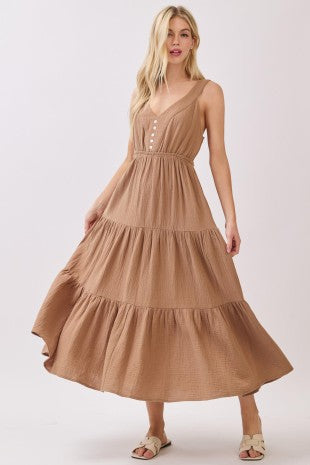 Gauze Tiered Midi Dress