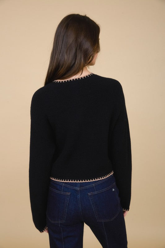 Contrast Stitch Cardigan