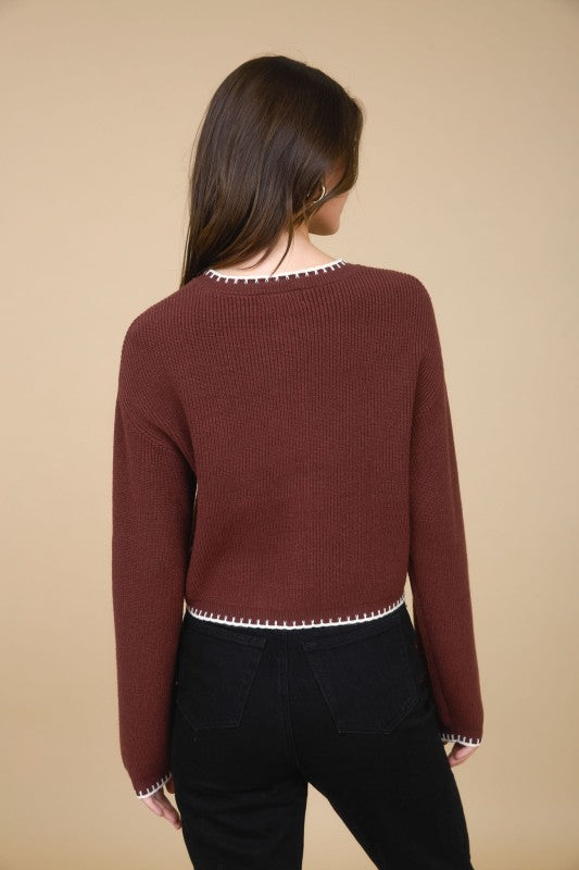 Contrast Stitch Cardigan
