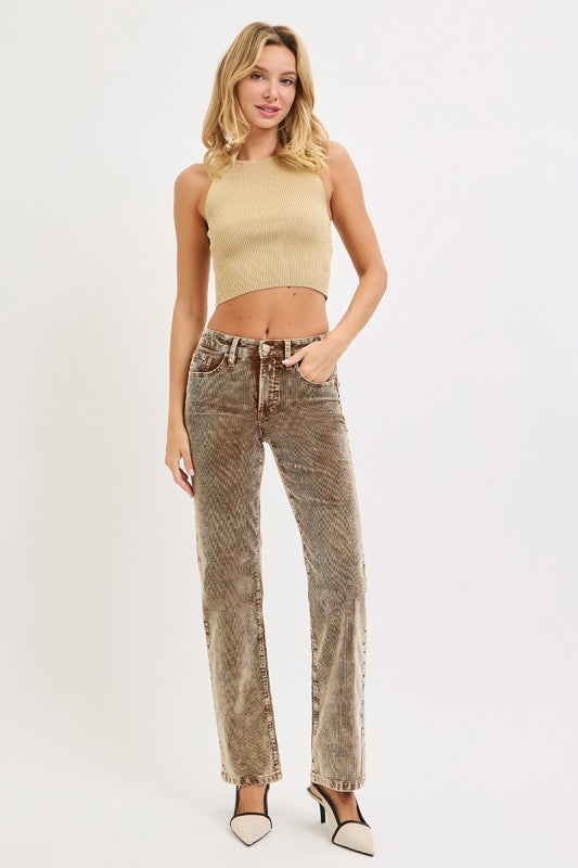 Tummy Control Corduroy Pants