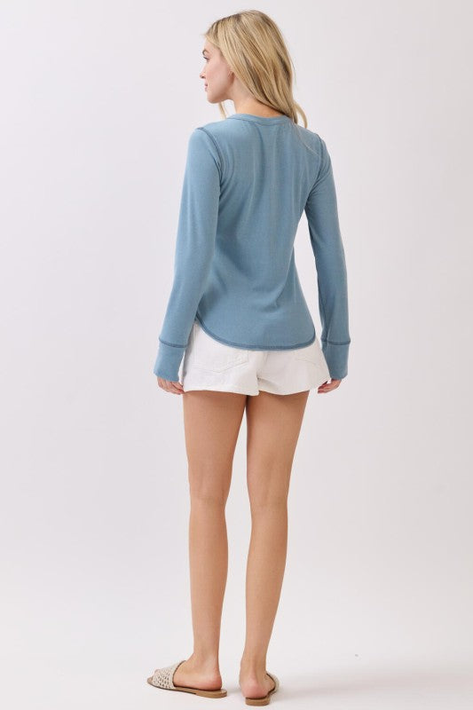 Ribbed Crew Neck Top