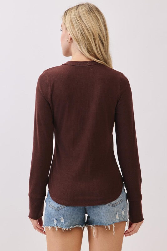 Ribbed Crew Neck Top