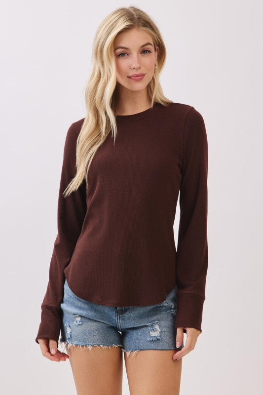 Ribbed Crew Neck Top