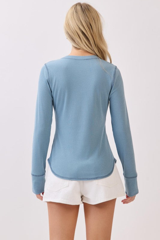 Ribbed Crew Neck Top