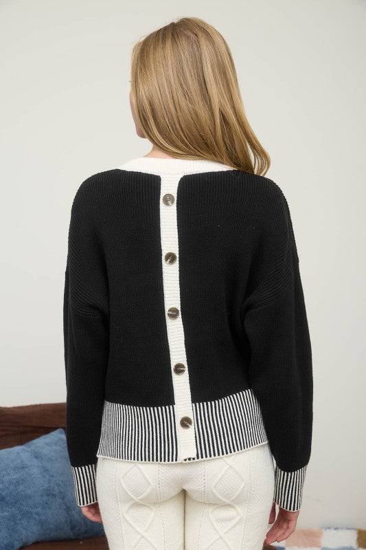 Contrast Stripe Sweater