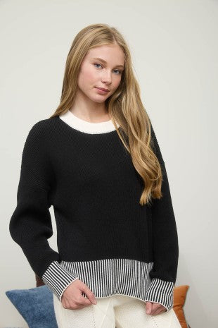 Contrast Stripe Sweater