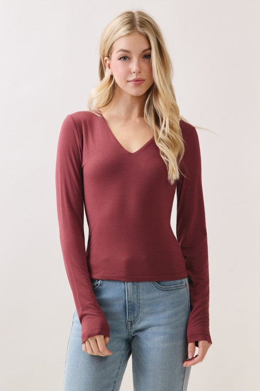 Double Layer V-neck Top