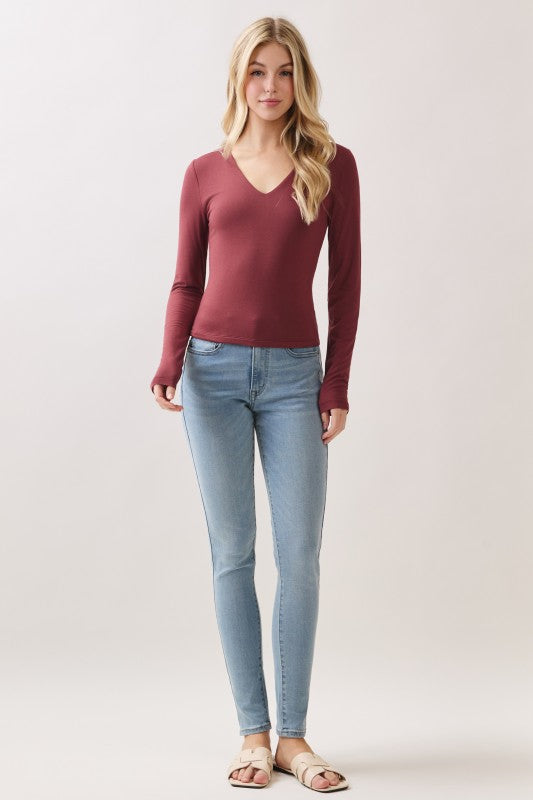 Double Layer V-neck Top