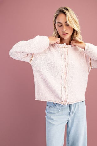 Contrast Stich Cardigan