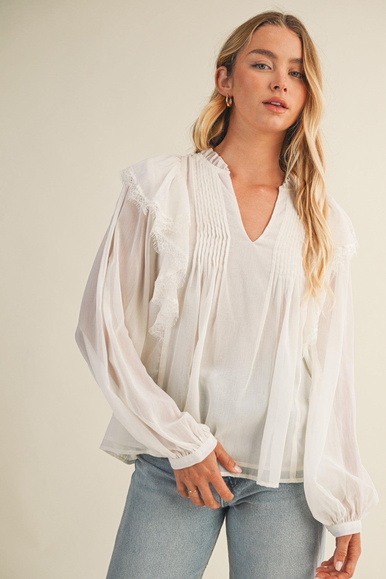 Ruffle Long Sleeve Top