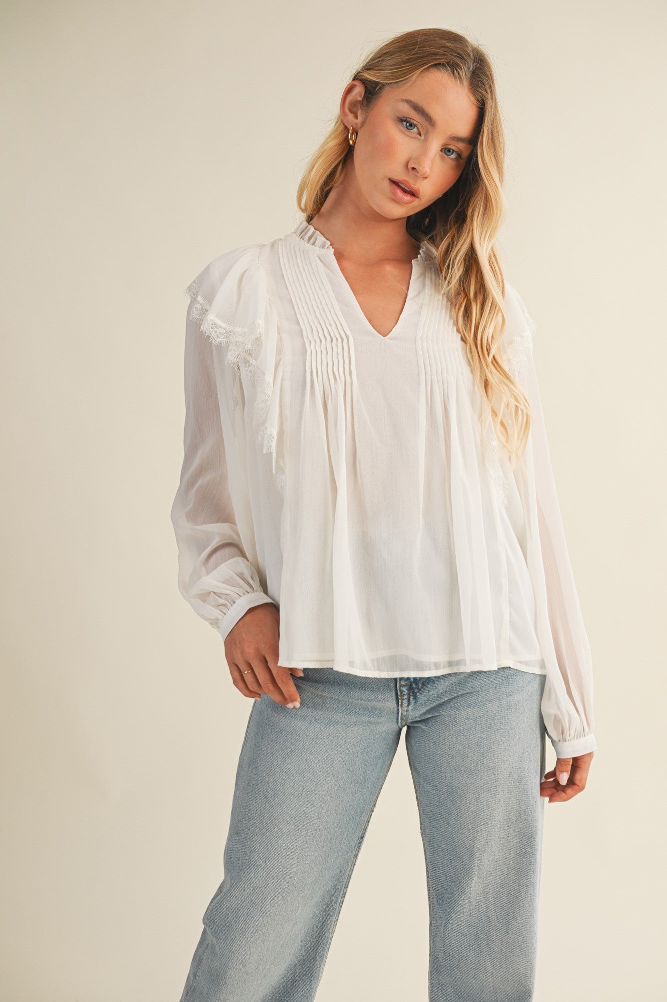 Ruffle Long Sleeve Top