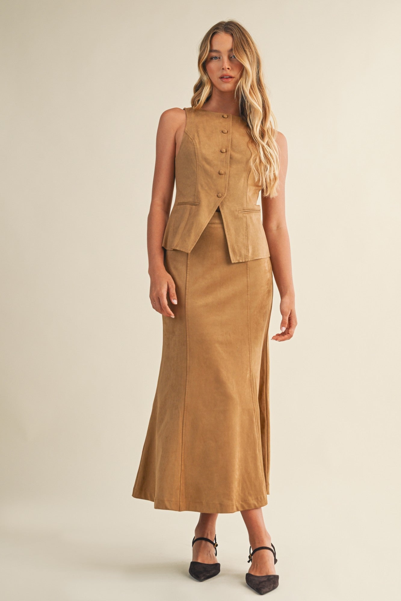 Tied Back Button Vest